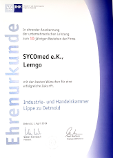Ehrenurkunde für 10jähriges Jubiläum | Certificate of Honour for 10th Anniversary Ehrenurkunde für 10jähriges Jubiläum | Certificate of Honour for 10th Anniversary